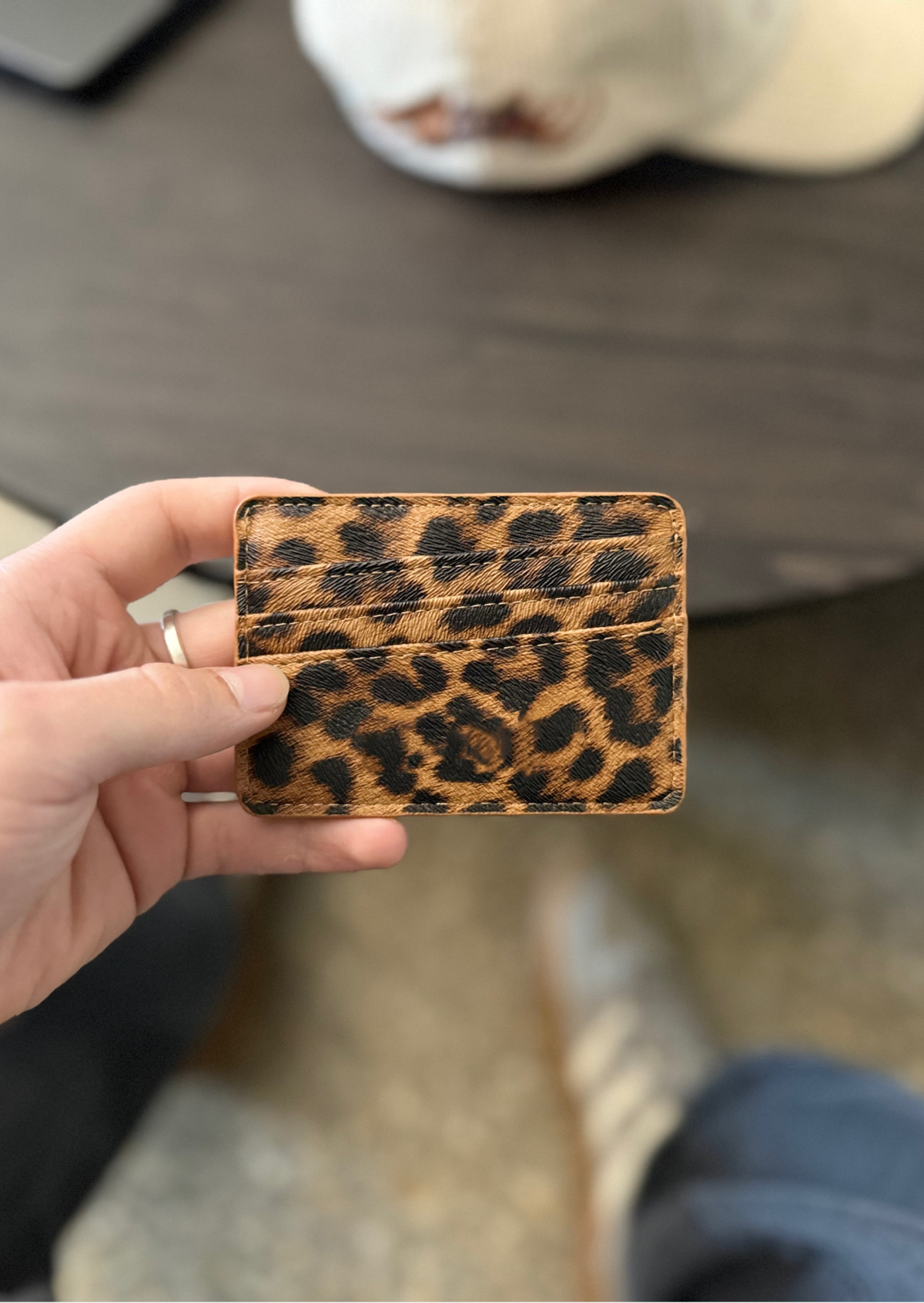 Orange Leopard Card Holder