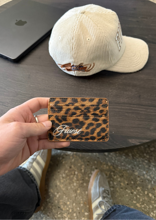 Orange Leopard Card Holder