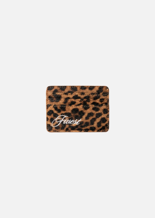 Orange Leopard Card Holder